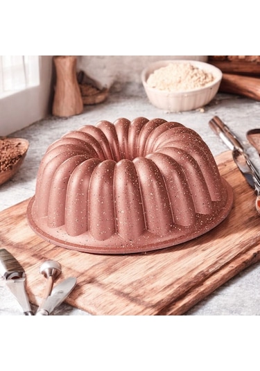 Doremcy 3lü Granit Döküm Kek Ve Tart Kalıbı 26cm Rosegold Dilimli Turta Kalıbı Kek Kalıbı Siyah