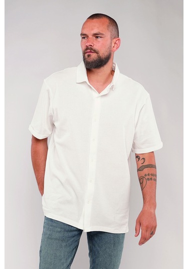 Gabria Katlama Kol Erkek Gömlek Beyaz