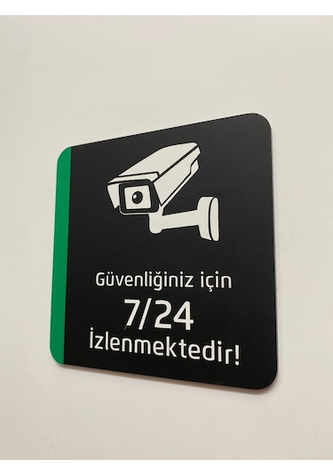 Pleksi Güvenlik Kamerası Uyarı Levhası