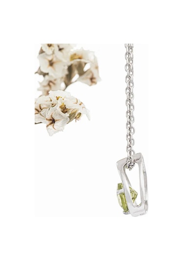 Uvelirnye Tradicii 925 Ayar Gümüş Doğal Krizoliti Damla Kolye 211838402