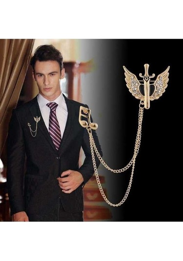 Dancemonkey Erkek Moda Takım Elbise Broş Korsaj Yaka Pin-xz19 Altın