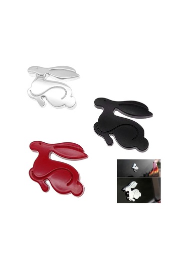 Kırmızı-evrensel 1 Adet 3d Metal Koşu Tavşan Amblemi Arka Bagaj Rozeti Karikatürler Araba Styling Çıkartması Vw Jetta G