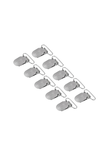 Fosenze 10 Adet Metal Emzik Klembi Seti - 25mm Gümüş Rengi, Dayanıklı Demir, Güçlü Tutma, Askı Ve Kıyafet Dıy Aksesuarı