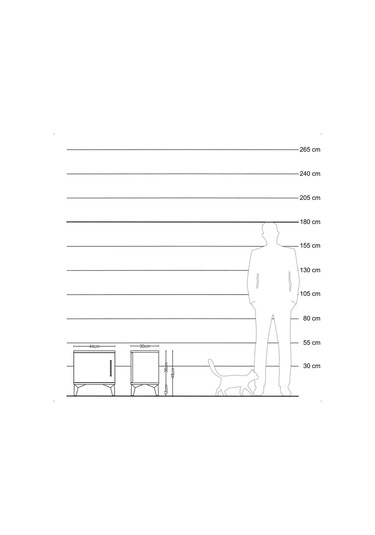 Arges Komodin Tek Raflı Tek Kapaklı 44x30x48 Antrasit-çam Antrasit