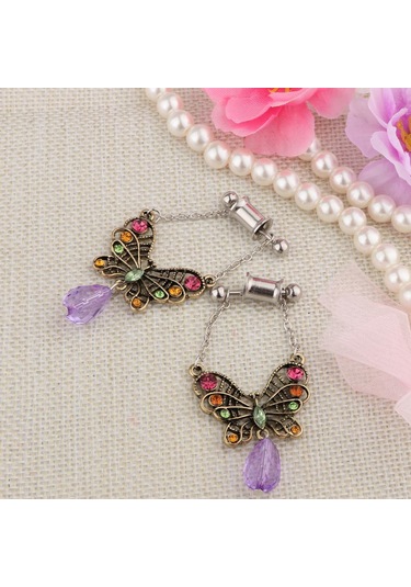 Suntek 2 Parça Paslanmaz Çelik Kelebek Kulak Tıkaçları 6mm Çok Renkli