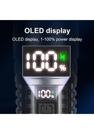 Xuweiwei 1 Bilgisayar Yeni 2025 Modeli 5200mah Bataryalı Cob Yan Işık Dahili Yüksek Parlaklık Uzun Süreli Çalışma Wl-25 Uzun Menzilli Lamba Altın