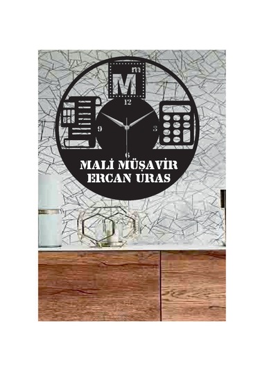 Kişiye Özel Muhasebeci Mali Müşavir Temalı Duvar Saati Siyah