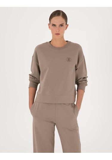 Pierre Cardin Kadın Vizon Sweatshirt 50314963-vr052 Vizon