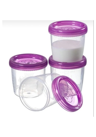 4'lü Süt & Mama Saklama Kabı Seti Mor