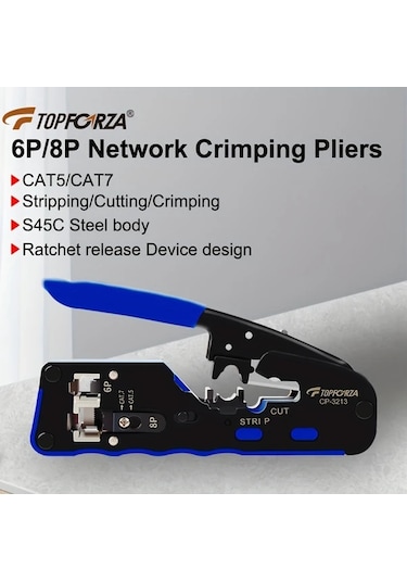 Xuweiwei Topforza 3ü 1 Arada Ağ Kıvırma Pensesi Ayarlanabilir Dovetail Klipsleri İçin Kristal Başlıklı Ve Soyma Kesme Fonksiyonu