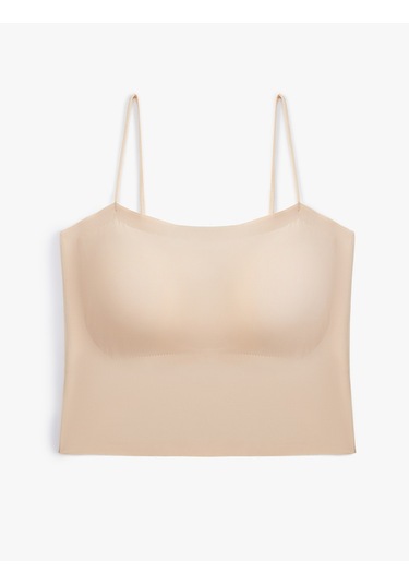 Koton Vücudu Saran Nefes Alan Kumaş Dikişsiz Askılı Kaplı Dolgusuz Yarım Atlet Ten Rengi 5wlk10136mk Ten Rengi