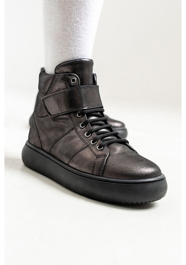 Mnpc Kız Çocuk Siyah Simli Hakiki Deri Suya Dayanıklı Günlük Bot 25k4b11075484 Siyah Simli