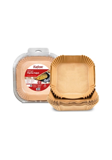 Kafem Airfryer Pişirme Kağıdı Kare 20 x 25'li 16 CM