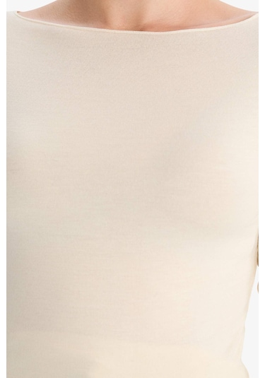 Defacto Modal Kaşmir Yumuşak Dokulu Kayık Yaka Uzun Kollu Üst-fall İn Love F2264ax25auer100 Ekru