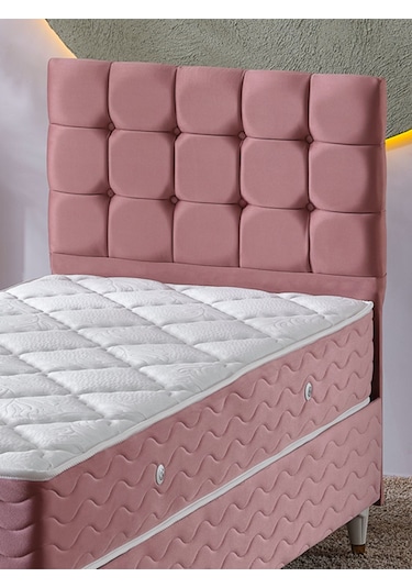 Beehanem 120x200 Bengü Yatak Baza Başlık Set Pembe Pembe 120 X 200
