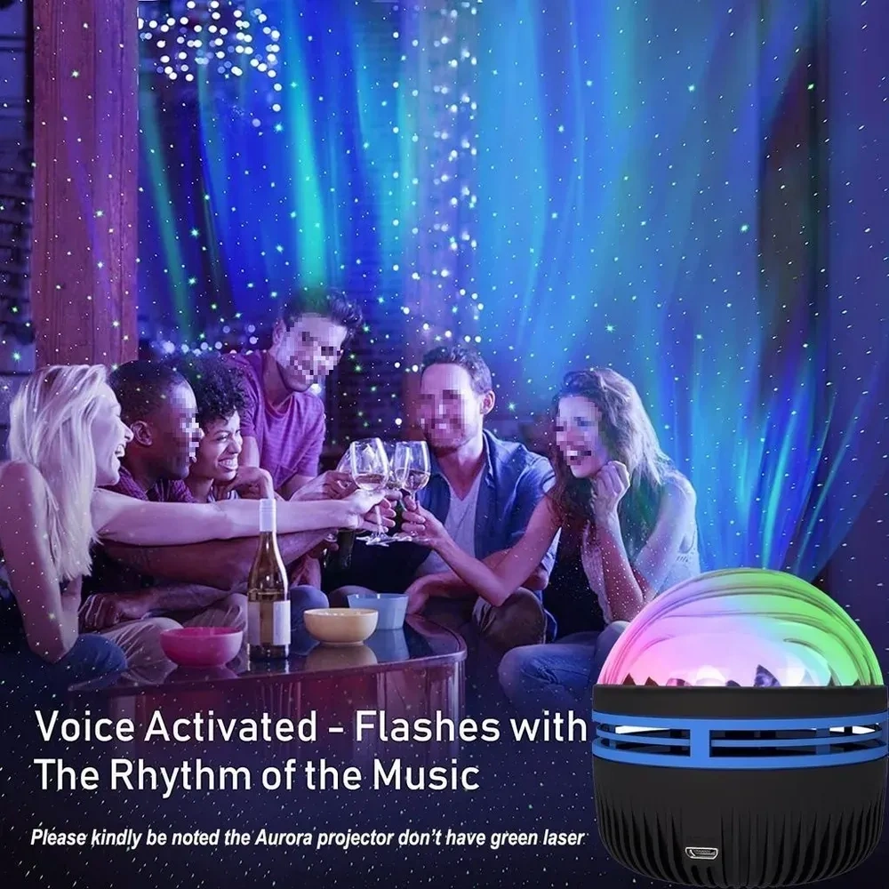 Kosona Siyah Ve Mavi Led Diskotek Işık Lambası - Enerji Verimli 3w Işık Kaynağı Siyah