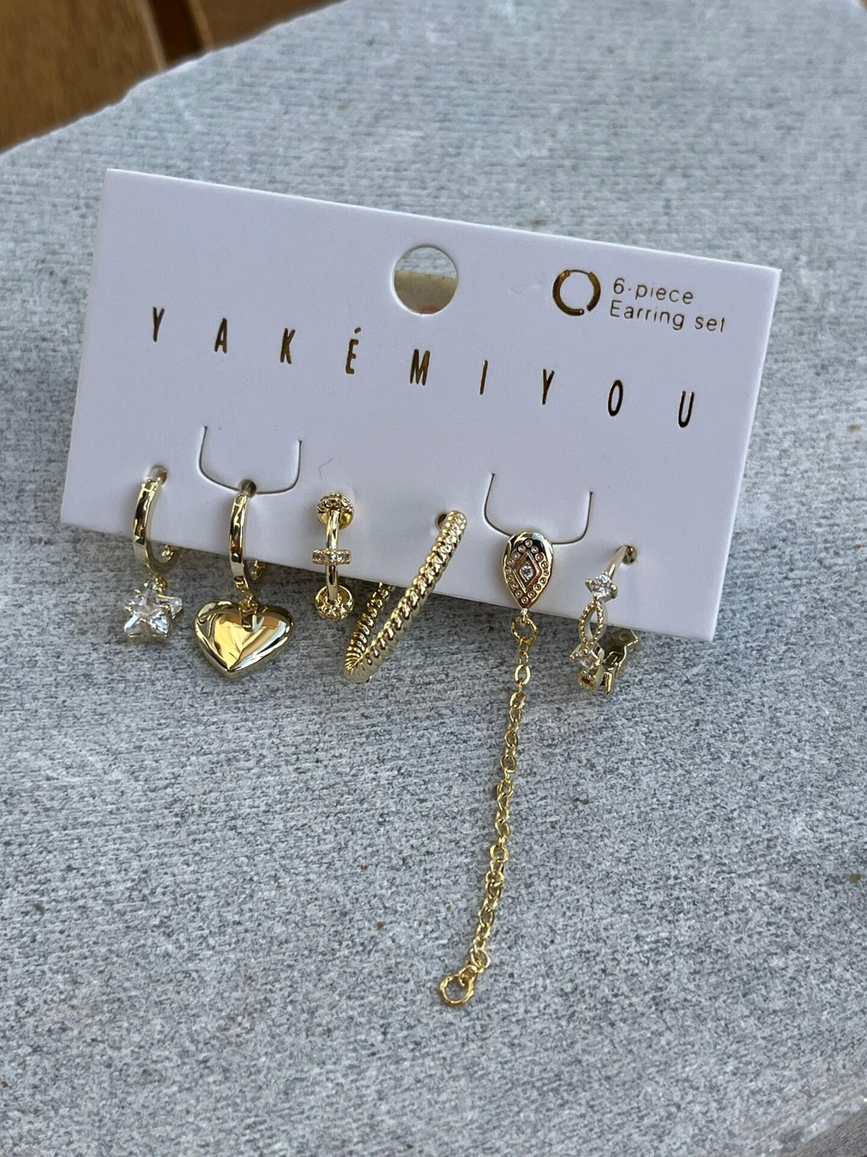 Yakemiyou Karışık Desenli Altılı Küpe Çok Renkli