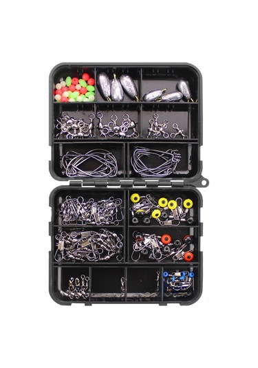 Reedark 160 Parça Balıkçılık Aksesuar Seti - Kranklı İğneler, Kurşun Ağırlıklar, Üç Çenekli Döner Çemberler Ve Uzay Fasulyeleri İle Çok Amaçlı Kullanim