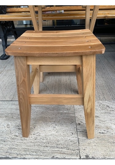 Ahşap Tabure 40 cm Gürgen Ağacından Naturel Kayın Renk