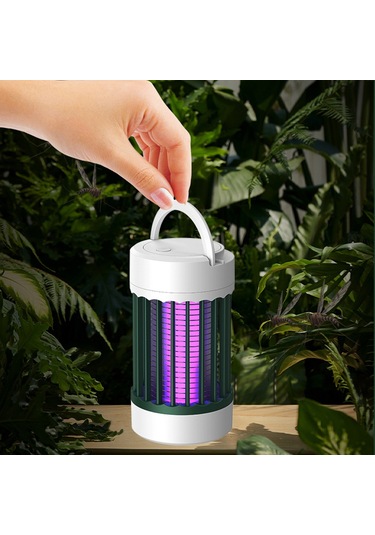 Fosenze Usb Şarjlı Led Pavuk Elektrikli Moskito Öldürücü Lambası - İç/ Dış Kullanım, 2 Mod, 365nm Uv Işık, 35db Sessiz, Gri