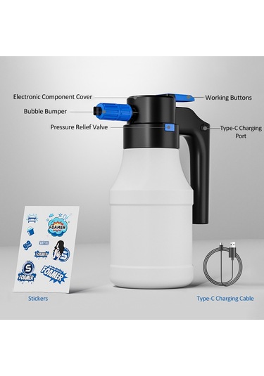 Hallow 1.5l Elektrikli Araba Köpük Püskürtücü Usb İle Şarj Et00013