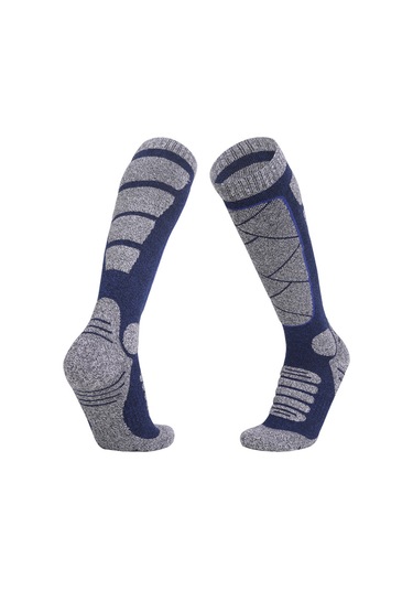Wezone Yüksek Bilekli Kayak Çorabı, 80% Pamuk, Hızlı Kuruyan, Akışkanlık Sağlar, Kompresyonlu, Spor Ve Günlük Kullanım İçin M/l Boy Mavi