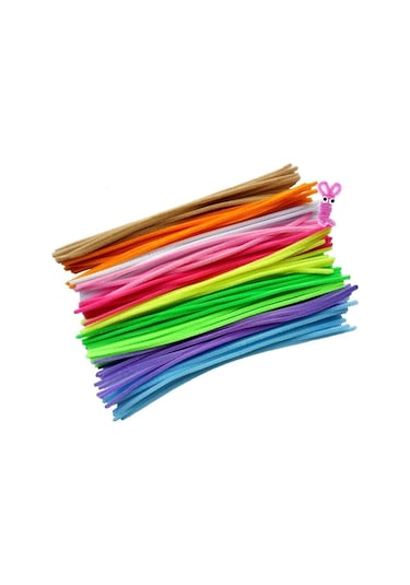 300 Adet. Şönil. 30 Cm. Tüylü Tel. Eğitici Şönil Seti. Renkli Tel