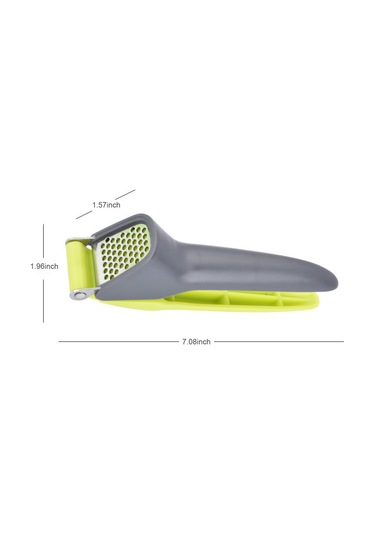 Kangvka Stanyum Çelik Sarımsak/imren Ezici, Kolay Kullanım, Temizleme Ve Taşıma, Ergonomik Plastik Kollü, Ev/restoran Uygun Yeşil Ve Gri