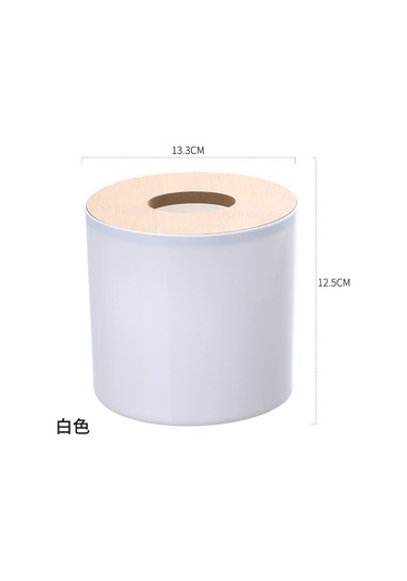 Yuvarlak Beyaz-mendil Tutucu Bambu Kapak Tuvalet Kağıdı Kutusu Peçete Tutucu Kılıf Kağıt Mendil Dispenseri Kağıt Havlu Saklama Kutusu Doku Kutuları