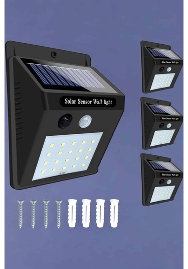 Solar Lamba Giriş, Bahçe Yol Avlu Hareket Sensörlü Led Parlak Gece Su Geçirmez