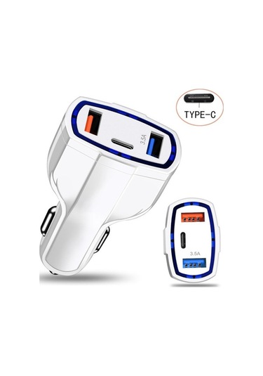 Ebitda Araba Şarj Adaptörü Pd Ve Çift Usb Üçlü Port Hızlı Şarj Cihazı 12-24v Araba Suv Siyah, Araba Şarj Cihazı