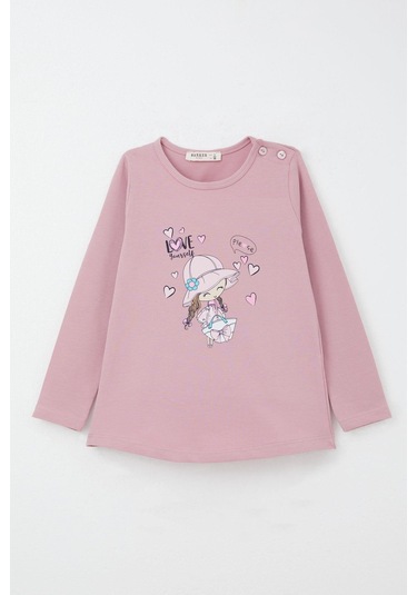 Breeze Kız Bebek Taytlı Takım Havalı Kız Baskılı Taytı Fiyonklu 9 Ay-3 Yaş, Gülkurusu Gül Kurusu