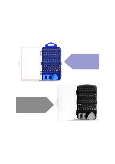 Mufunye Crv Malzeme 117 Parça Somun Sıkma Seti - Elektronik Tamir Aleti Kombinasyonu Siyah