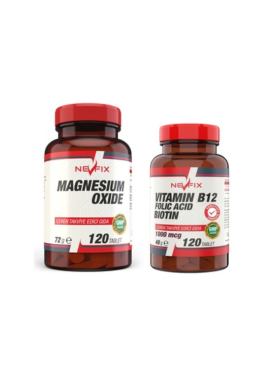 Nevfix Magnezyum 250 MG 120 Tablet B12 Folic Acid&Biotin 120 Tabl
