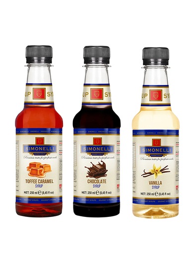 Simonelli Toffee Karamel + Çikolata + Vanilya Kahve Kokteyl 3 x 250 ML