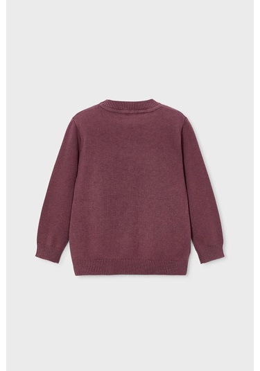 Erkek Çocuk Bisiklet Yaka Basic Triko Kazak - Mor Mor