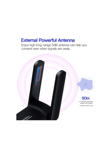 Sonex AC1200  Mbps Dual Band USB 3.0 Adaptör Kablosuz WI-FI Alıcı