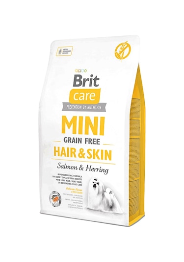 Brit Care Hair Skin Tahılsız Somonlu ve Ringa Balıklı Küçük Irk Yetişkin Köpek Maması 2 KG