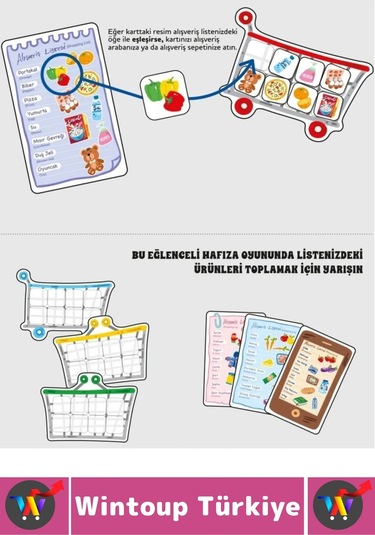 Eğlenceli Çocuk Hafıza Gözlem Kişisel Sosyal Beceri Geliştiren Okul Ev Aile Mutfak Oyun Süpermarket