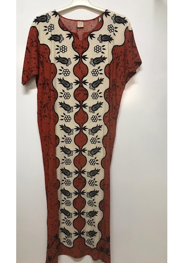 Boutique Venüs Şile Bezi Elbise - kahverengi/beyaz