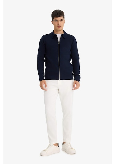 Defacto Standart Fit Polo Yaka Triko Hırka D3592ax25wnnv64 Lacivert