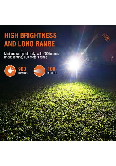 Yunboo Küçük Anahtar Zinciri Feneri, 4 Renkli Işık Kaynağı, 5 Seviye Parlaklık, Ip65 Su Geçirmez, Type-c Şarjlı, 900lm, Mini Boyut, Taşınabilir İçin Dışlı Litiyum Pil Beyaz