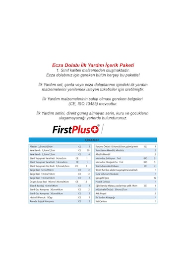 İlk Yardım Içeriği Ecza Dolabı Içeriği Boyun Korseli Lüx Phl