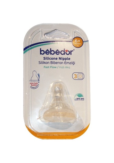 Bebedor Silikon Biberon Emziği Hızlı Akış 6+ Ay