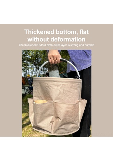 Wezone 6 Cepli Dayanıklı Bahçe Çantası, Katlanabilir Taşınabilir Su Geçirmez Alışveriş Sepeti, 17l Kapasiteli Siyah