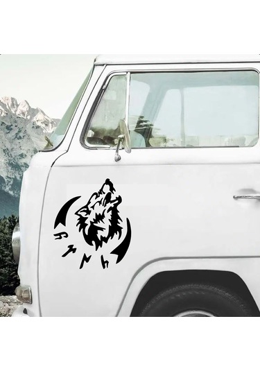 Kurt Ve Göktürkçe Türk Yazısı Gökbörü Sticker - Araba Oto Motosiklet Karavan Pickup Sticker 00758 30x26 Cm