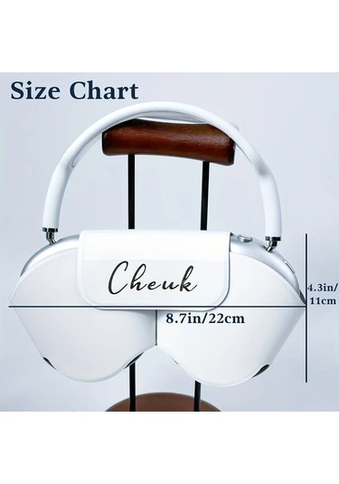 Fochsia Kişiselleştirilmiş Airpods Uyumlu Max Kılıfı Yumuşak Silikon Dayanıklı Çizilmeye Dayanıklı Beyaz