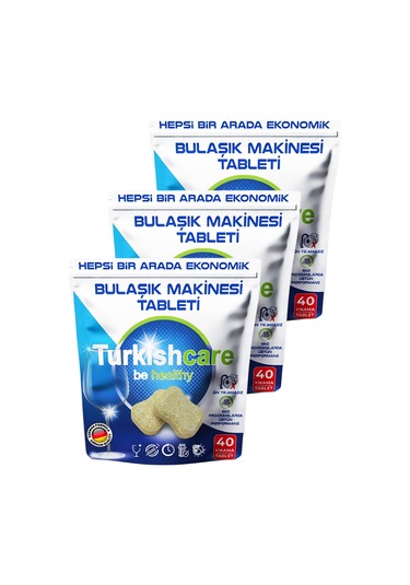 Turkishcare 3 Paket Premium Ekonomik Bulaşık Deterjanı 120 Adet