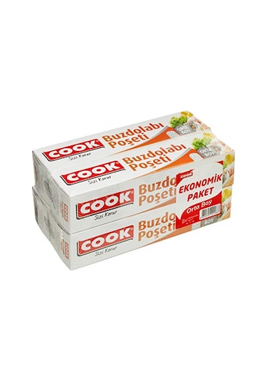 Cook Buzdolabı Poşeti 3+1 Ekonomik Paket Orta Boy 24 x 38 CM