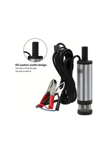 Honeybeeshop 1 Adet Dc 12v Daldırılabilir Elektrikli Pompası Yağ Pompası Dizel Ve Su İçin Uygun Filtreli Alüminyum Alaşımlı Kasa Simli
